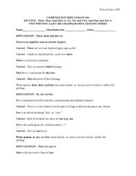 Answer key there, their, they're. Their There They Re Grammar Lesson Plans Worksheets
