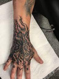 My Hands On Fire Flame Hand Tattoo Flame Hand Tattoo Tattoos Hand And Finger Tattoos