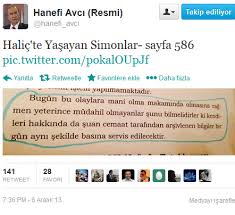Hanefi avcı adlı yazara ait haliç'te yaşayan simonlar kitabı kapıda ödeme, taksit seçenekleri ve %20 indirimli sözcü kitabevi'nden satın alabilirsiniz. Hanefi Avci Oyle Bir Tweet Atti Ki