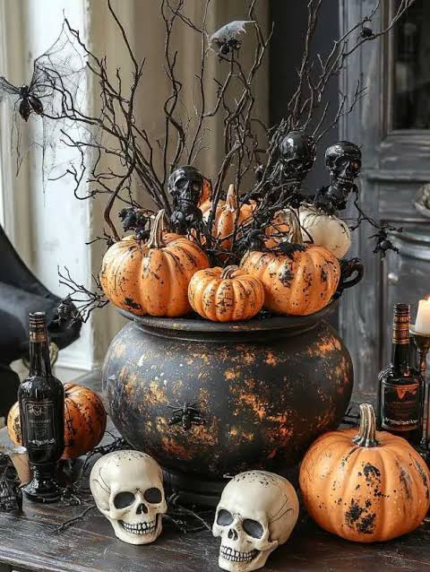 22 Best Living Room Halloween Decoration Indoor Ideas | Spooky living room decor, Spooky cauldron decor,