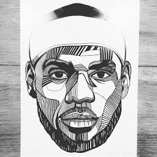 Black And White Pop Art Line Drawing Lebron James Line Art Lebronjames Blackandwhite Portrait Sketch Blackfoxclub Pop Art Portraits Sketches Art Sketches