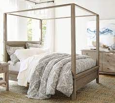 68.5 wide x 87 long x 50 high mattress. Farmhouse Canopy Bed Wooden Beds Pottery Barn
