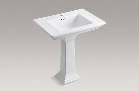 white fire clay pedestal sink