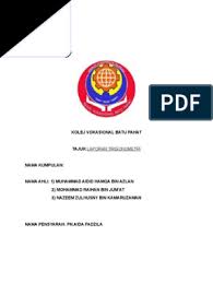 Alhamdulillah dan tahniah unit psikologi & kerjaya kolej vokasional gombak. Folio Math