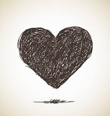 Heart drawn with colored, purple, pink, orange pencils. Heart Pencil Sketch Vector Images Over 4 100