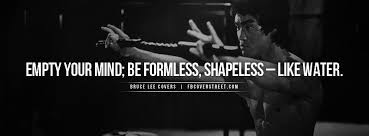 I Said Empty Your Mind Be Formless Shapeless Like Water Wisdom Facebook Covers Martial Arts Quotes Motivational Images Martial Arts Instructor