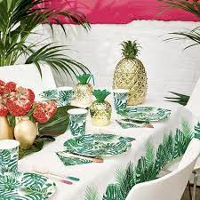 tropical palm party cups set of 8 beach party outdoor etsy tropical party supplies tropical party palm leaf plates
