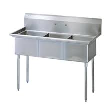 three compartment utility sink 57