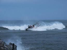 Fishing Vessel Crossing The Bar At The Greymouth River Mouth Fishing Boats River Fishing Boat
