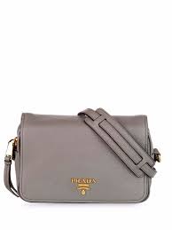 Pre Owned Prada Daino Crossbody Bag In Grey Modesens
