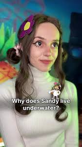 Why does SANDY CHEEKS live underwater? write in the comments who's  next🤍🧝‍♀️