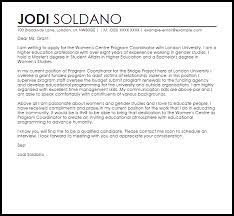 Program Coordinator Cover Letter Sample Cover Letter Templates Examples