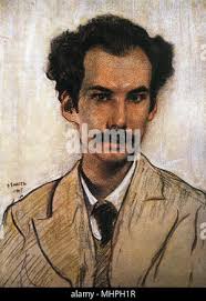 Portrait of Andrei Bely, Russian author, by Leon Bakst Stock Photo