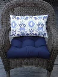 Euro style bench cushion 40 x 19 x 3 bench cushion 40 x 19 x 3. Indoor Outdoor 19 X 19 Universal Tufted Wicker Seat Chair Patio Cushion Set Solid Navy Blue Cush Patio Cushions Navy Blue Cushions Wicker Chair Cushions