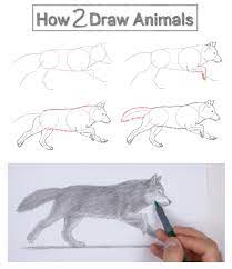 Learn To Draw A Wolf Step By Step With Images And Video At How2drawanimals Com Wolfart Animalart Wolfdr Easy Dragon Drawings Wolf Drawing Easy Wolf Sketch
