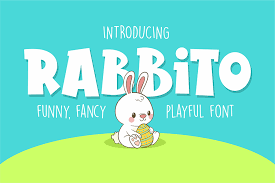 Just click to download button. Rabbito Font By Fadhil Figuree Creative Fabrica Kid Fonts Cartoon Font Font Bundles