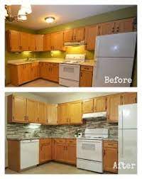 Mamaeatsclean A Honey Oak Kitchen With White Appliances A 4 Day 1 000 Transformation Oak Kitchen White Appliances Honey Oak Cabinets