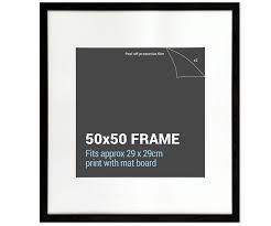 Square gallery wood picture frame,1 boarder, black, many sizes. Set 3 Square Black Picture Frames 50x50cm