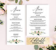 Printed wedding dinner menu, custom menu card, party menu, reception, simple, romantic, elegant, calligraphy, table menu, classic script redheartpaperco. 17 Menu Templates Editable Menu Cards Ideas Wedding Menu Template Printable Wedding Menu Wedding Menu