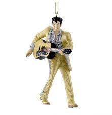 Detailsthis bass guitar ornament will be sure to strike the right chord with that special musician in your life! Elvis Presley With Guitar Gold Suit Resin Christmas Ornament Fiftiesstore Com