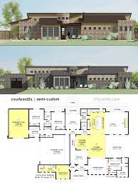 Contemporary Side Courtyard House Plan 61custom Contemporary Modern House Plans Modern Farmhouse Plans Modern Contemporary House Plans Modern House Plans