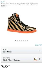 mens gucci zebra print calf hair leather high top sneakers