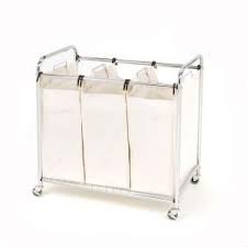Each heavy duty bag holds 13 gallons of clothes. Seville Classics Mobile 3 Bag Heavy Duty Laundry Hamper Sorter Cart She16166 The Home Depot Laundry Sorter Laundry Hamper Clothes Hamper