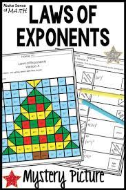 Christmas Math Activity Worksheets Laws Of Exponents Christmas Math Activities Maths Activities Middle School Math Practice Worksheets