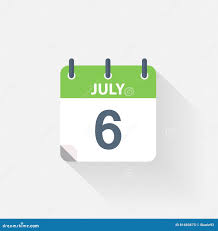 6 Juillet Icône De Calendrier Illustration Stock - Illustration du plat, jour: 81683673