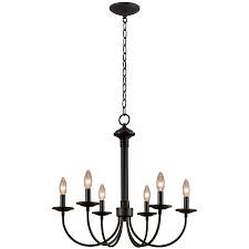Portfolio 6 Light New Century Black Chandelier Lowe S Canada Dining Room Chandelier Simple Chandelier Black Chandelier