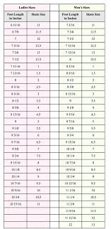 56 Reasonable Ice Skate Shoe Size Chart