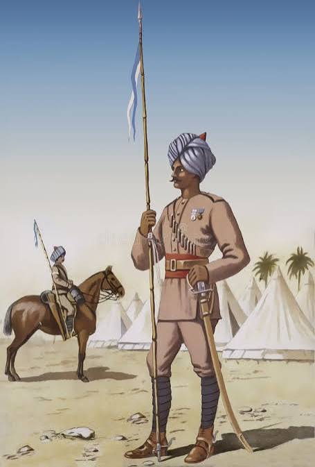 Historic Indian Army Uniform and Soldier. Digital Illustration Stock Illustration - Illustration of antique, lancers: 188843783