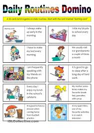 Daily Routines Domino 30 Cards Juegos En Ingles Ejercicios De Ingles Vocabulario En Ingles