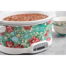 The Pioneer Woman Vintage Floral 7 Quart Programmable Slow Cooker Walmart Com Pioneer Woman Dishes Slow Cooker Slow Cooker With Timer