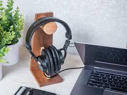 Walnut Headphones Stand Home Office Gift Idea Bellwether Events