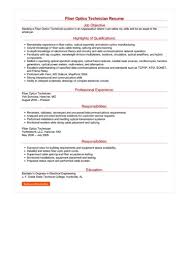 2 Fiber Optics Technician Resume Examples