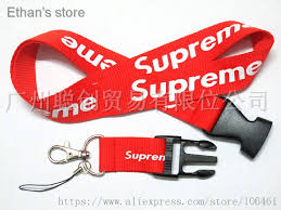 One Pc Red Supreme Id Badge Key Lanyard Mobile Keychains Neck Straps Mix Color Porte Cle Courroie Mobiles