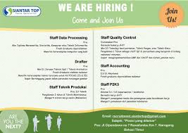 Check spelling or type a new query. Hr Pt Siantar Top A Twitter Jobseeker Ini Adalah Lowongankerja Loker Yang Tersedia Di Pt Siantar Top Tbk Bekasi Join Us Kampusupdate Https T Co Omjkzcxspb