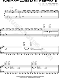 Tears For Fears Everybody Wants To Rule The World Sheet Music In D Major Transposable Download Print Sheet Music Tears For Fears Music Maniac