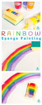 Art For Kids Rainbow Sponge Painting Regenbogen Bastelarbeiten Gemalde Fur Kinder Kunsthandwerk Fur Kinder