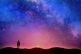 Free Stock Photo of Lonely Man Under Night Sky - Starry Sky Over the  Horizon - Conte | Download Free Images and Free Illustrations