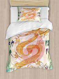Gunstige Drachen Bettbezug Set Asiatische Chinesische Drachen Mit Kampfsport Figuren Japanische Samurai Ying Yang Bild Bettwasche Set Bettdeckenbezug Bettbezug