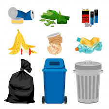 Trash Set With Garbage Bins Premium Vect Premium Vector Freepik Vector Paper Cartoon Metal Bag Garbage Bin Rubbish Bag Trash
