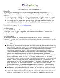 Program coordinators are responsible for creating and executing programs and services designed to meet specific goals. Development Coordinator Job Description