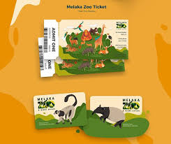 Zoo Ticket Design Animal With White Lemur And Malayan Tapir Of Endanger Animal Ticket Design Zoo Poster Design Zoo