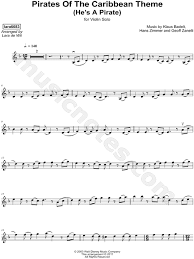 Download sheet music for pirates of the caribbean. Lara6683 Pirates Of The Caribbean Theme He S A Pirate Sheet Music Violin Solo In D Minor Download Print Sku Mn0196027
