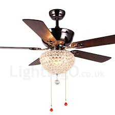 The wireless controller kit converts a traditional ceiling fan with lights into a ceiling fan that can be remotely. 132cm 52 American Style Wood Retro Remote Control Ceiling Fan Light With Crystal Shade Mute Pure Copper Motor Lightingo Co Uk