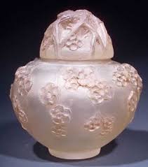 R Lalique Cire Perdue Vase Branches Fleurs Couvercle Branches Couvercle Flacons De Parfum Vases