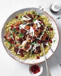 Harissa Spiced Meatballs With Houmous And Pomegranate Seeds Recipe Delicious Magazine Recipe Pomegranate Seeds Recipe Turkey Mince Recipes Recipes