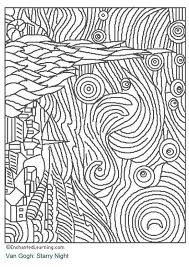 Coloring Page Starry Night Img 3204 Starry Night Art Art Art Handouts